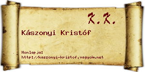 Kászonyi Kristóf névjegykártya