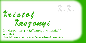 kristof kaszonyi business card